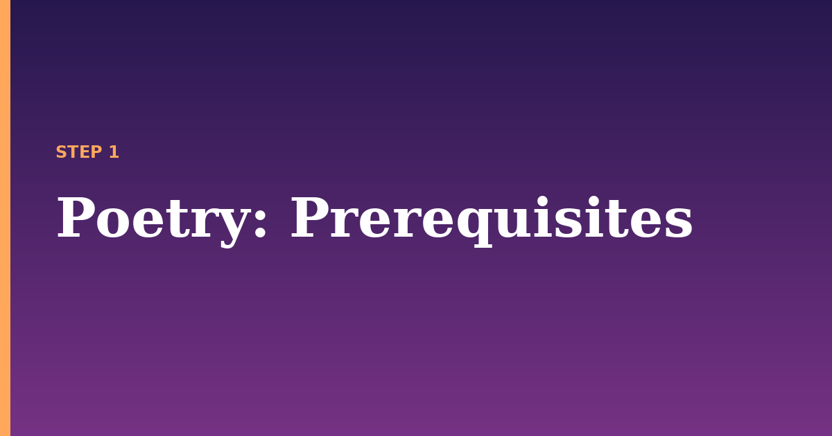 poetry illustration for: Prerequisites