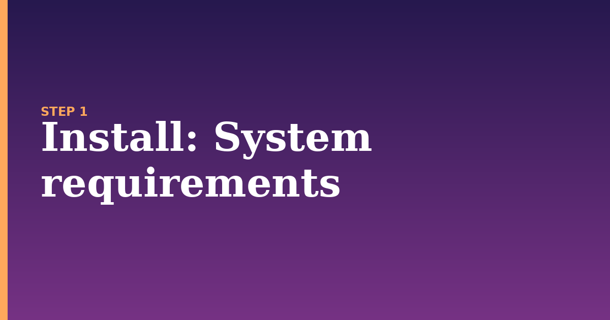 install illustration for: System requirements