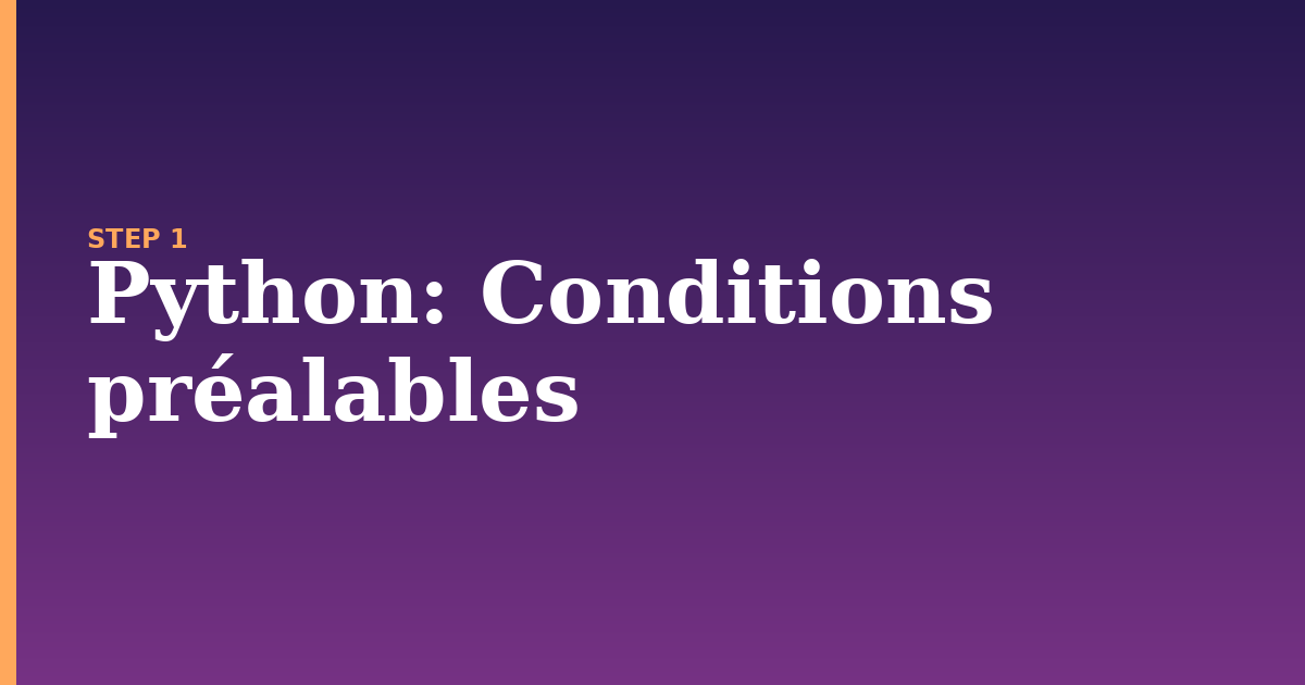 python illustration for: Conditions préalables