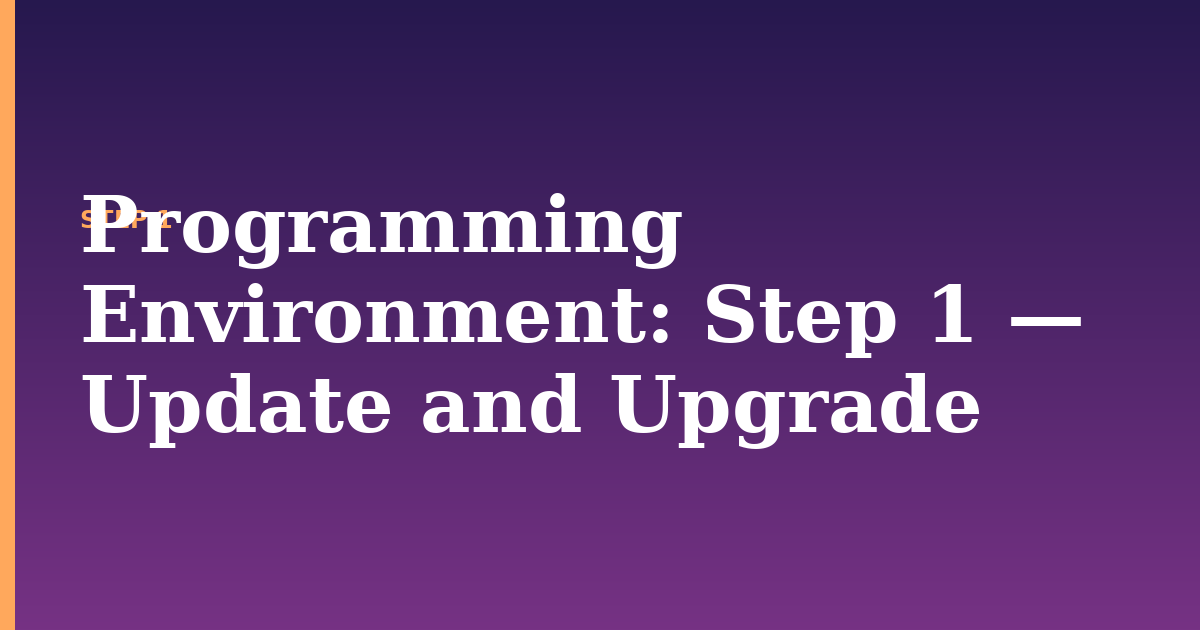 programming environment illustration for: Step 1 — Update and Upgrade