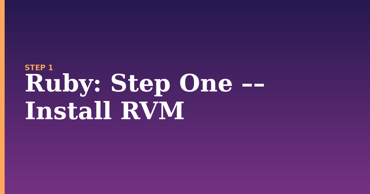 ruby illustration for: Step One –– Install RVM