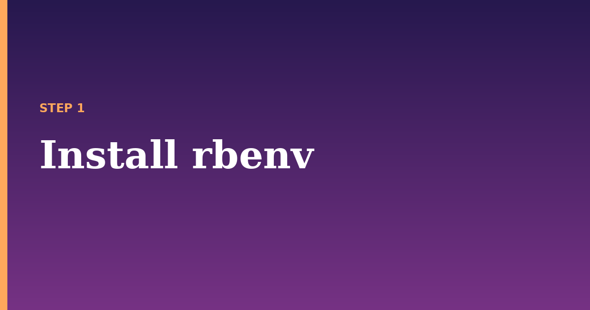 install illustration for: Install rbenv
