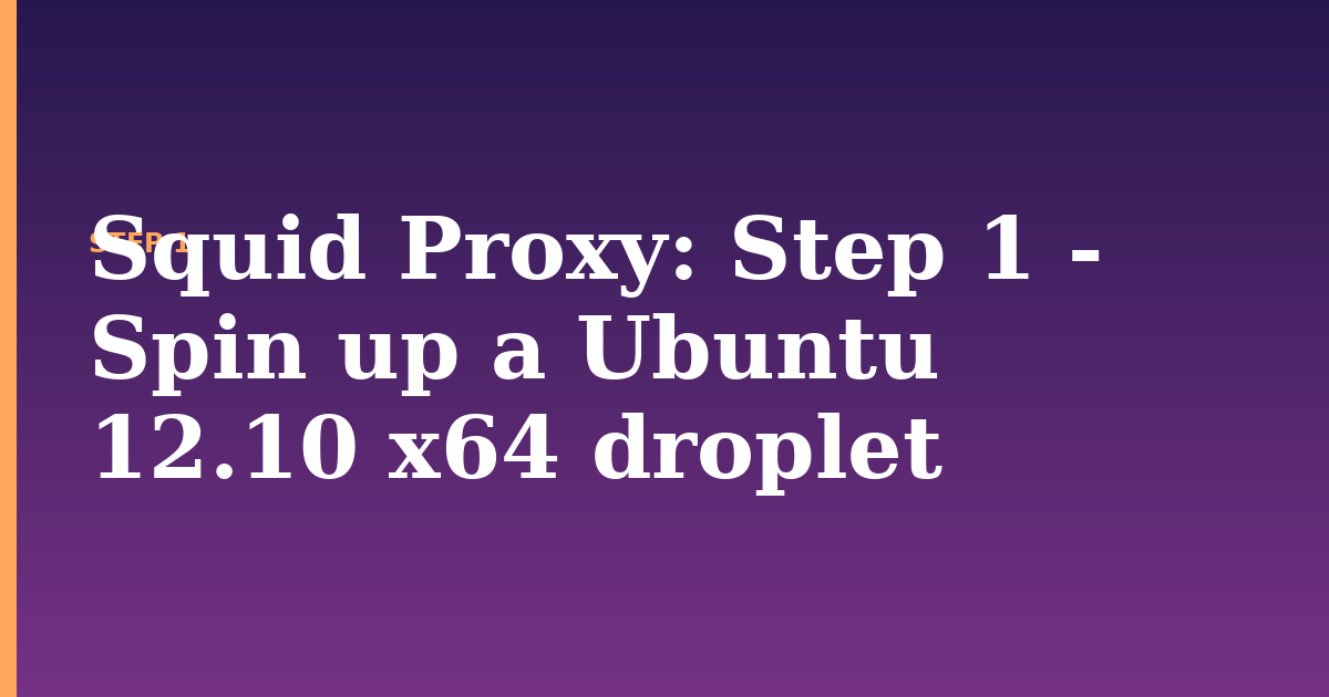 squid proxy illustration for: Step 1 - Spin up a Ubuntu 12.10 x64 droplet