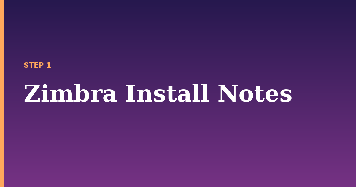 zimbra illustration for: Zimbra Install Notes