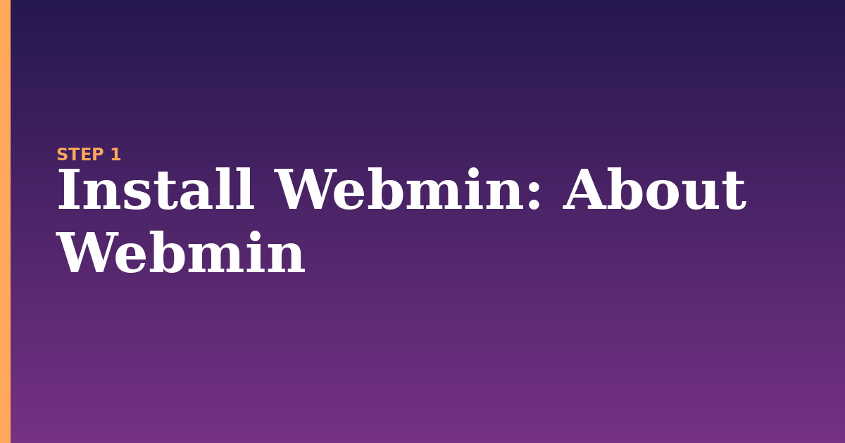 install webmin illustration for: About Webmin
