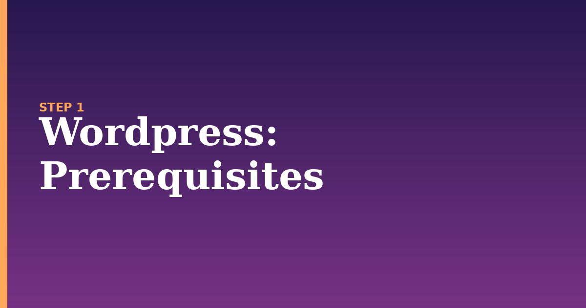 wordpress illustration for: Prerequisites