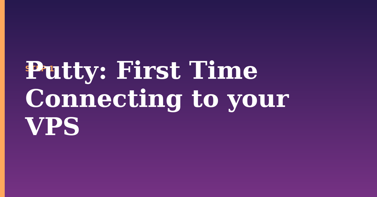 putty illustration for: First Time Connecting to your VPS