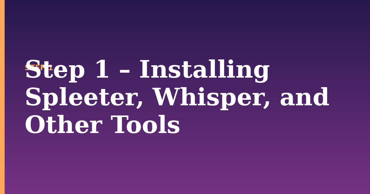 whisper illustration for: Step 1 – Installing Spleeter, Whisper, and Other Tools
