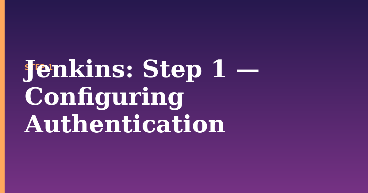 jenkins illustration for: Step 1 — Configuring Authentication
