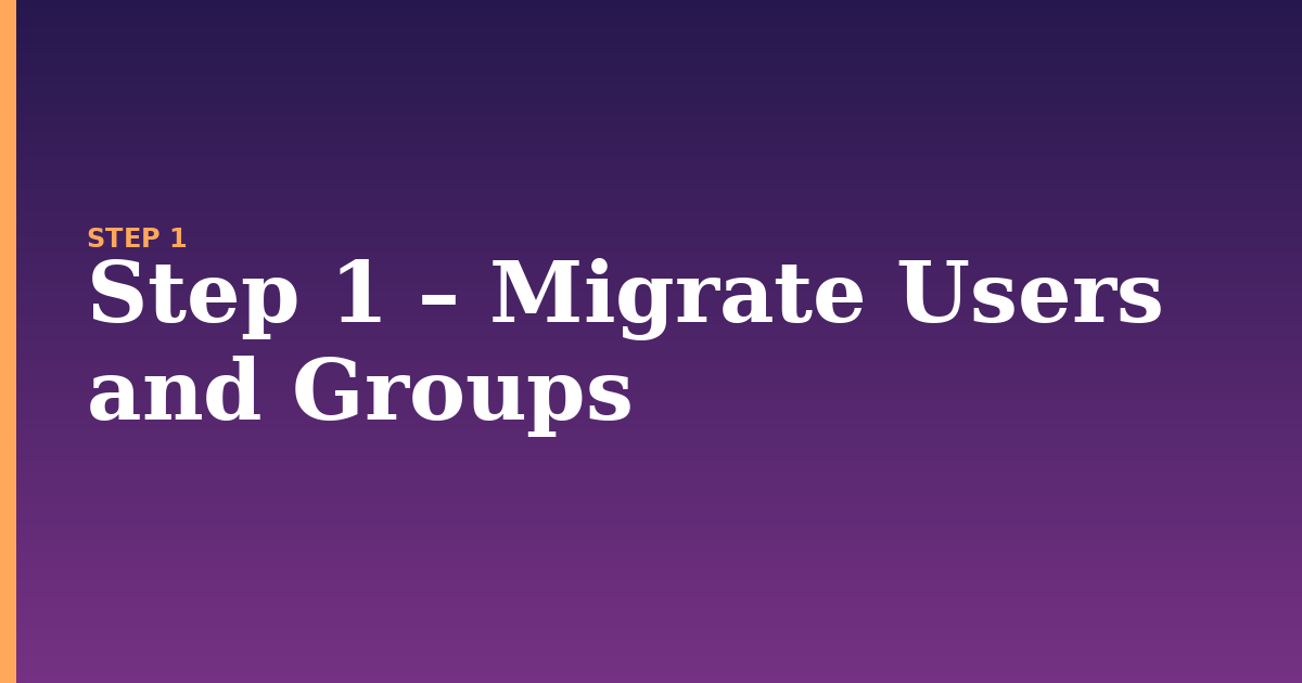migrate illustration for: Step 1 – Migrate Users and Groups