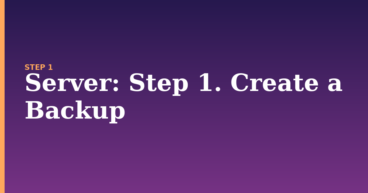 server illustration for: Step 1. Create a Backup