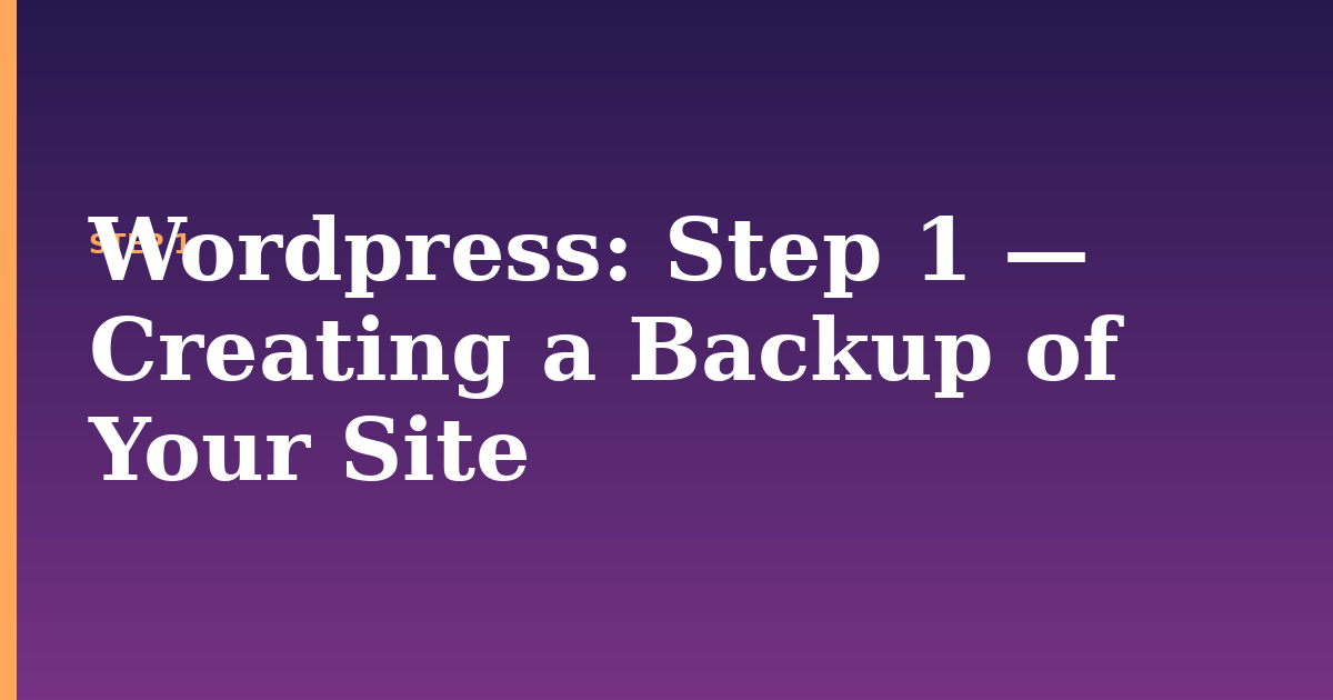 wordpress illustration for: Step 1 — Creating a Backup of Your Site