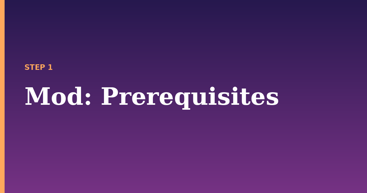 mod illustration for: Prerequisites