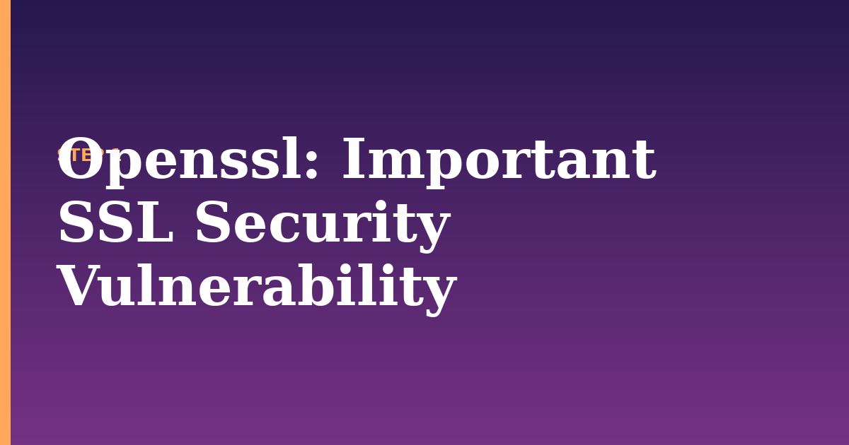 openssl illustration for: Important SSL Security Vulnerability