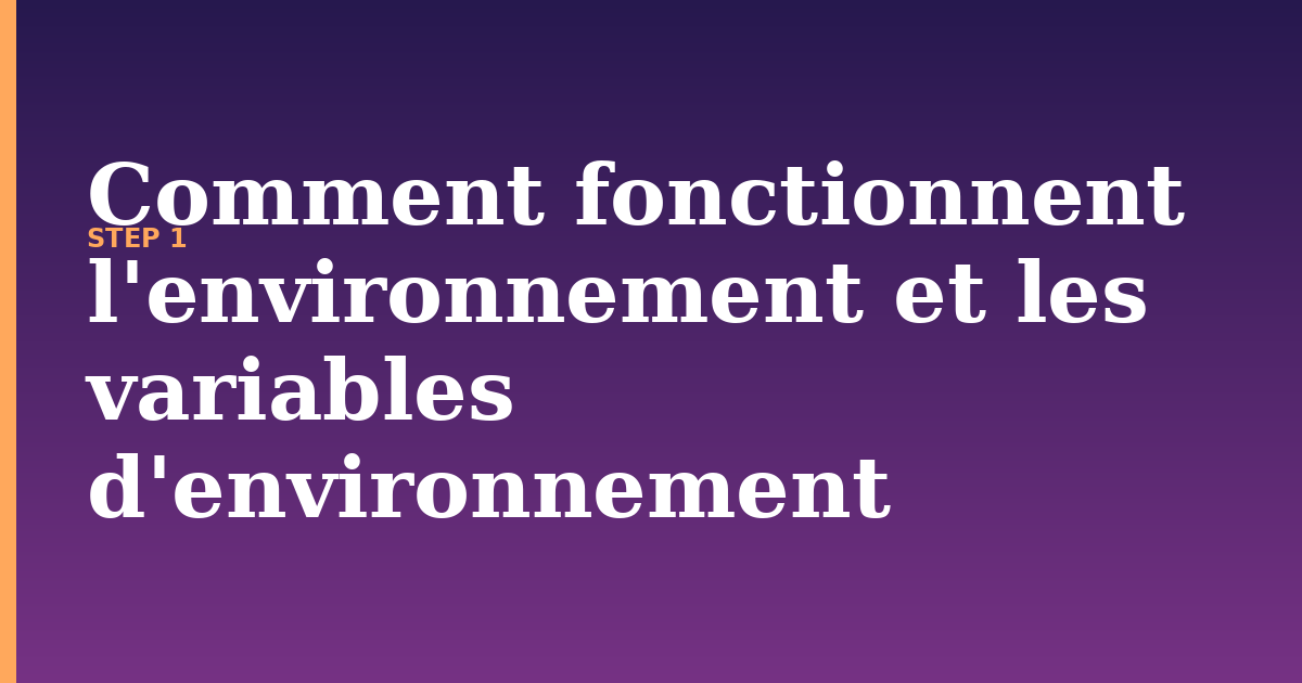 les illustration for: Comment fonctionnent l'environnement et les variables d'environnement