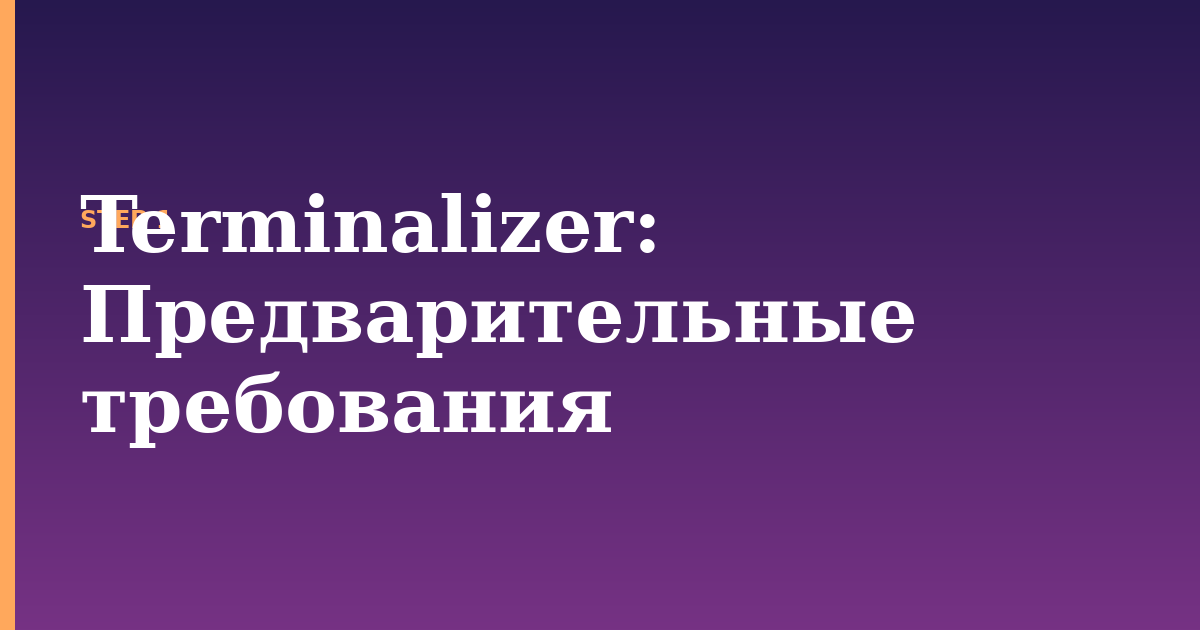terminalizer illustration for: Предварительные требования