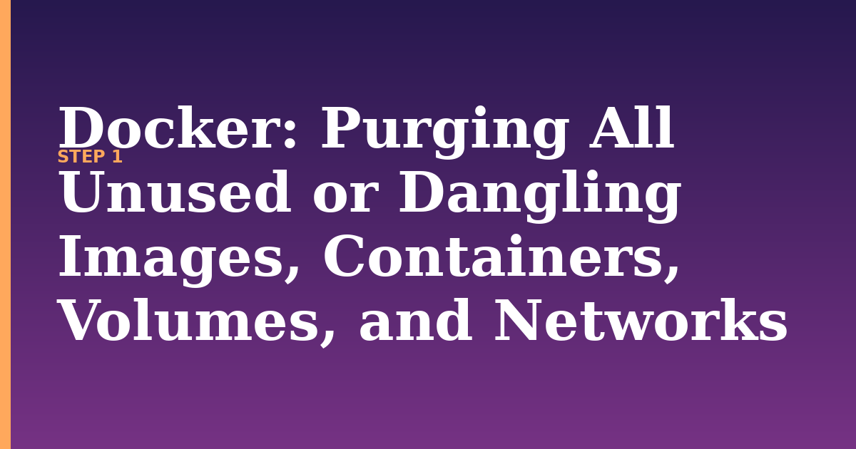 docker illustration for: Purging All Unused or Dangling Images, Containers, Volumes, and Networks