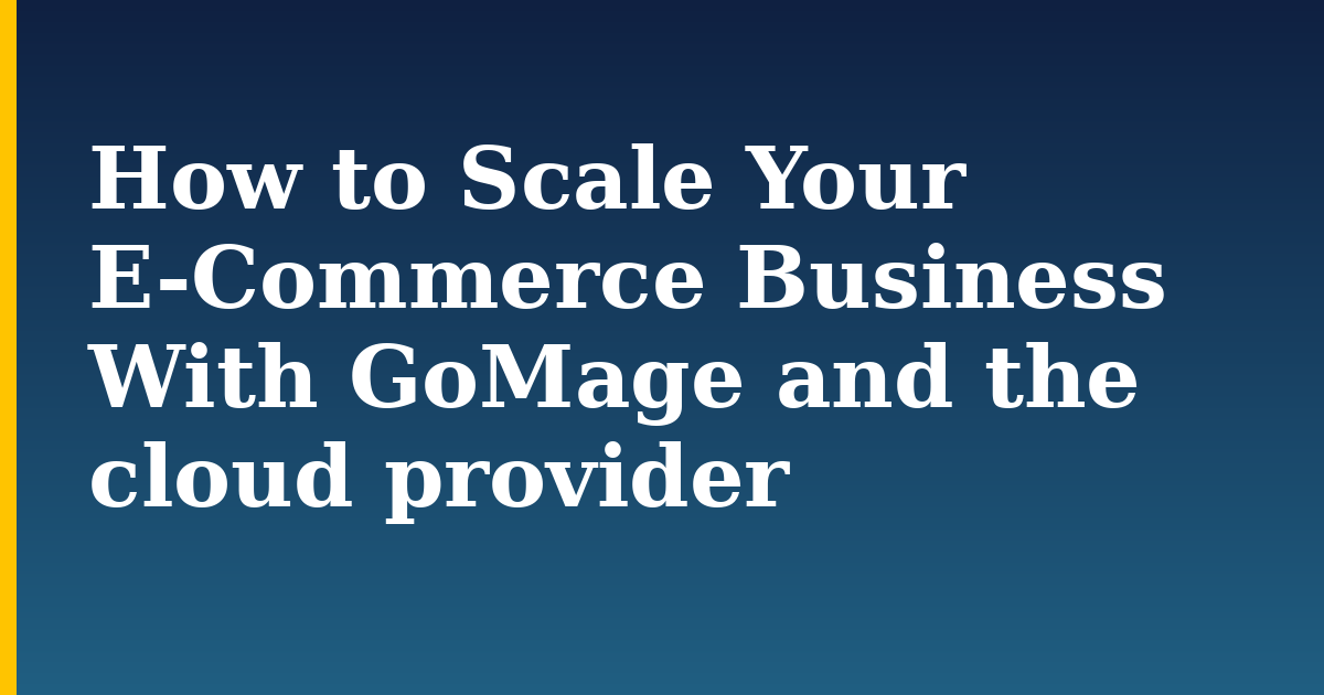 How to Scale Your E-Commerce Business With GoMage and the cloud provider