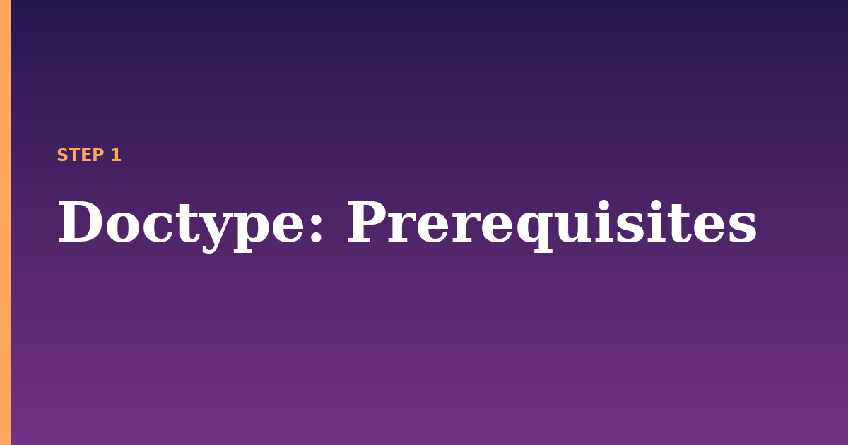 doctype illustration for: Prerequisites