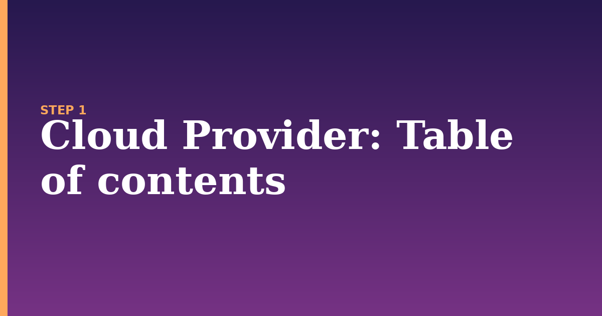 cloud provider illustration for: Table of contents