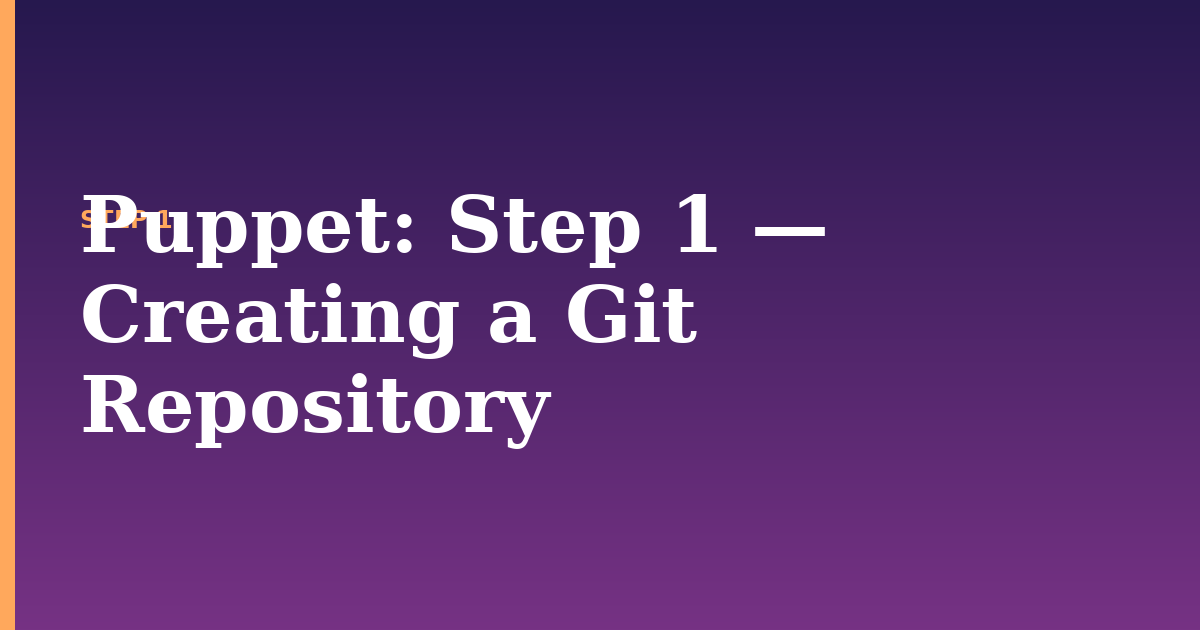 puppet illustration for: Step 1 — Creating a Git Repository