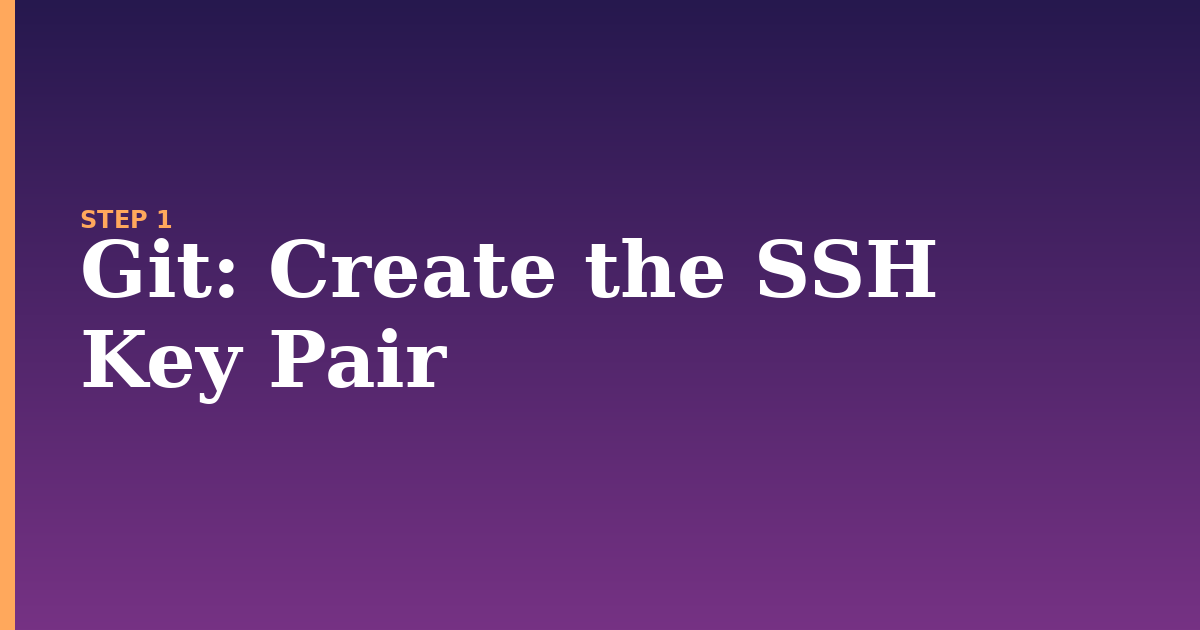 git illustration for: Create the SSH Key Pair