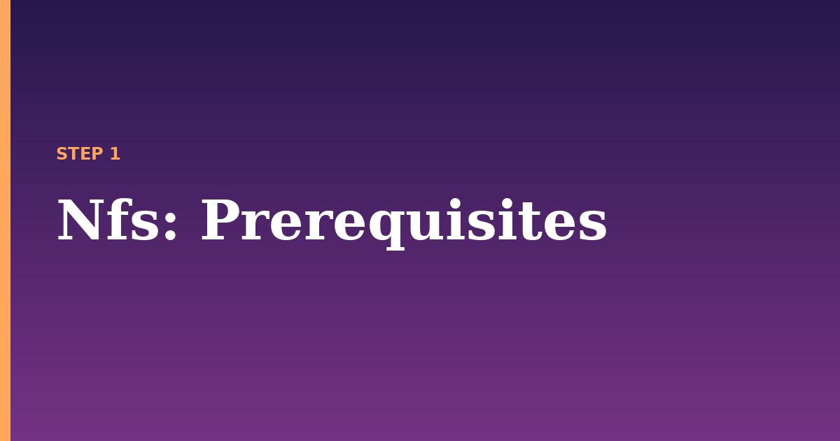 nfs illustration for: Prerequisites