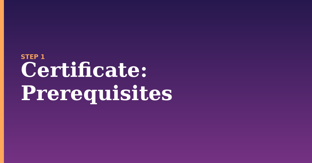 certificate illustration for: Prerequisites