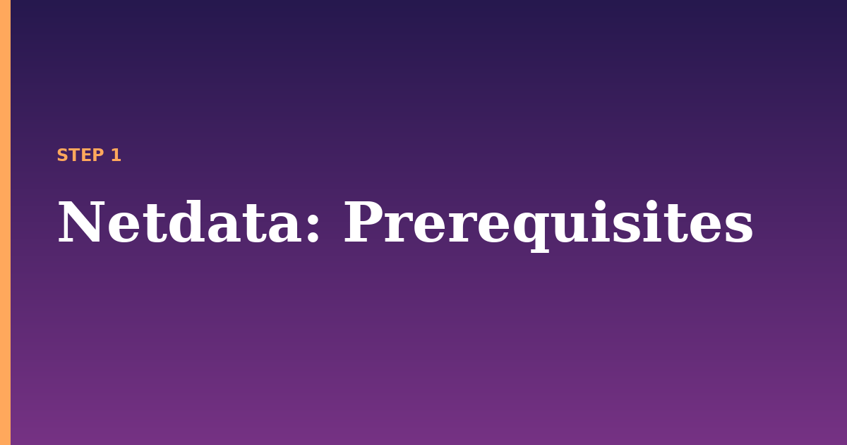 netdata illustration for: Prerequisites