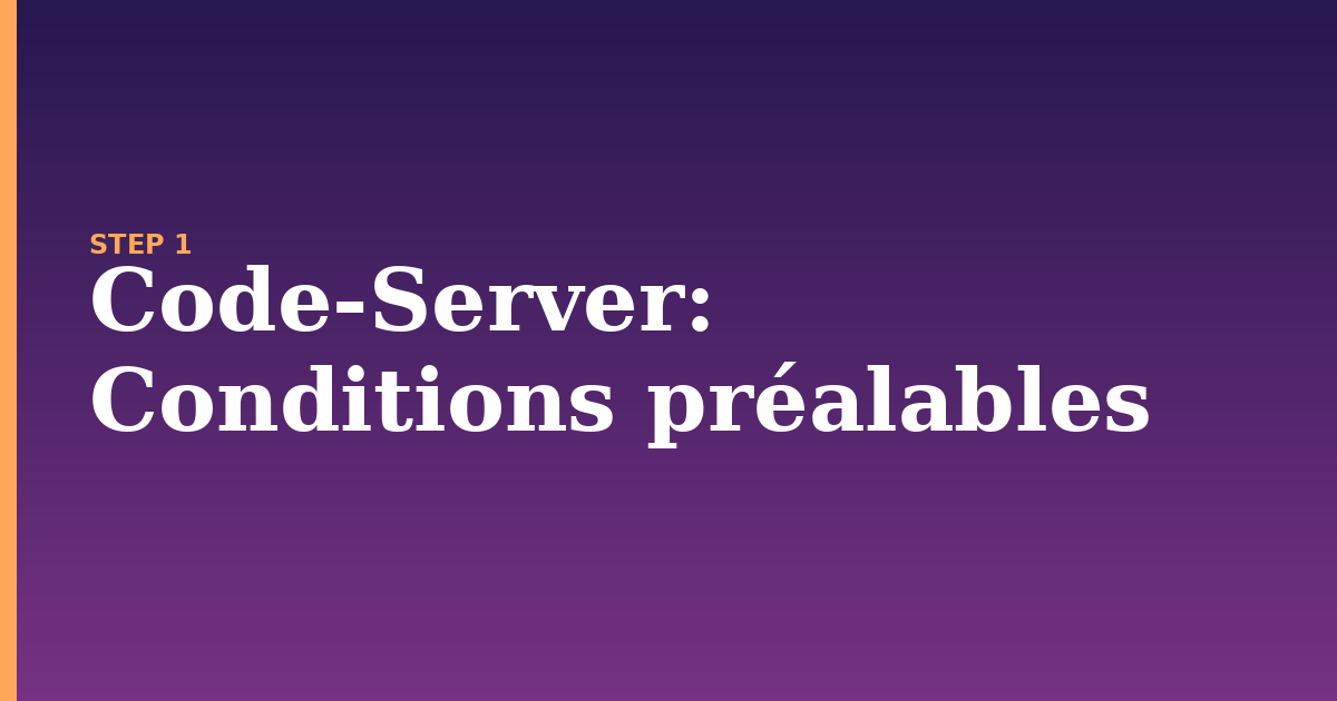 code-server illustration for: Conditions préalables