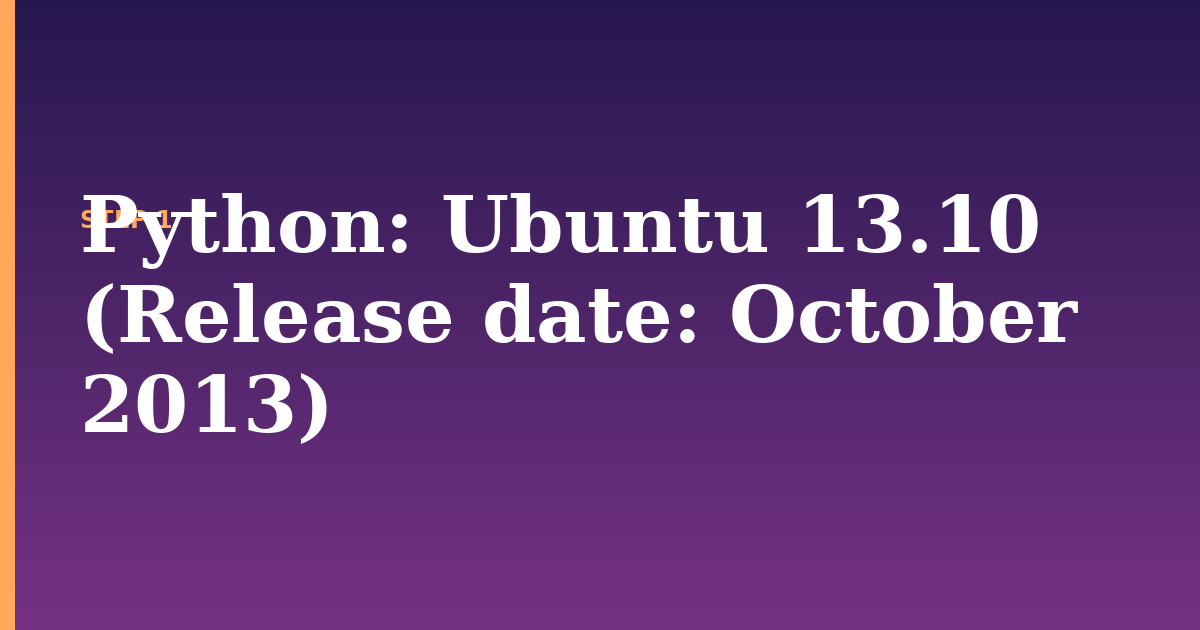 python illustration for: Ubuntu 13.10 (Release date: October 2013)