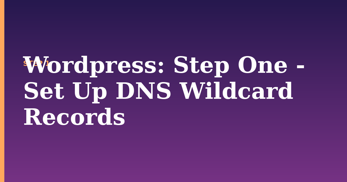 wordpress illustration for: Step One - Set Up DNS Wildcard Records