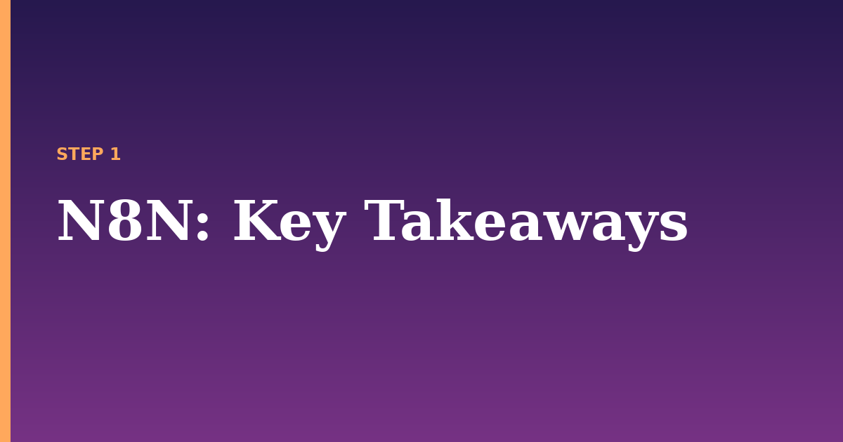 n8n illustration for: Key Takeaways