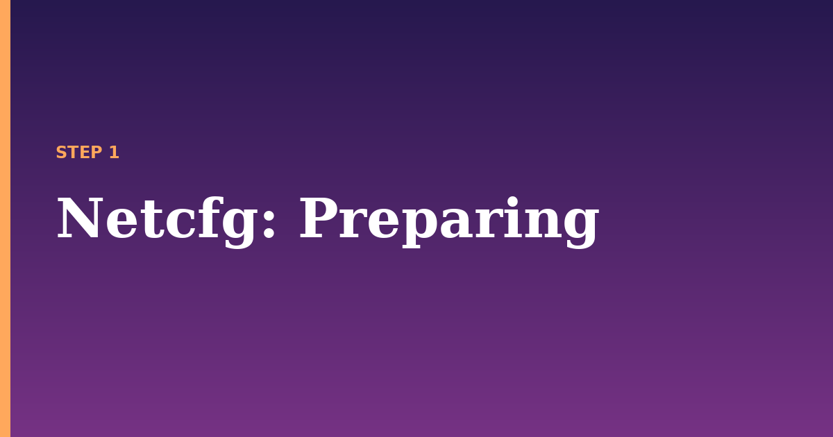 netcfg illustration for: Preparing