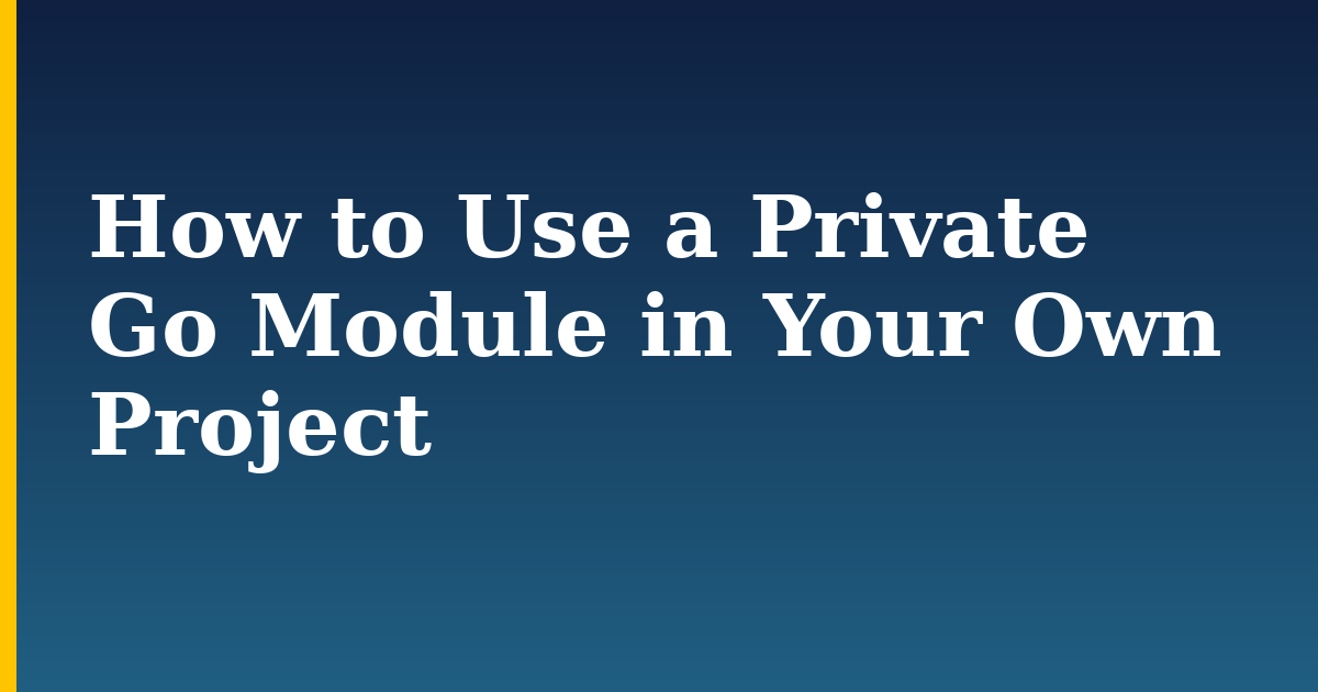 How to Use a Private Go Module in Your Own Project