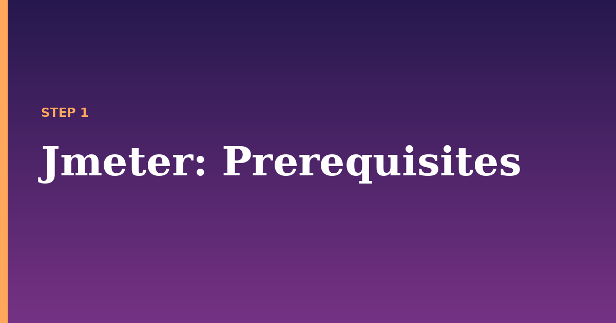 jmeter illustration for: Prerequisites