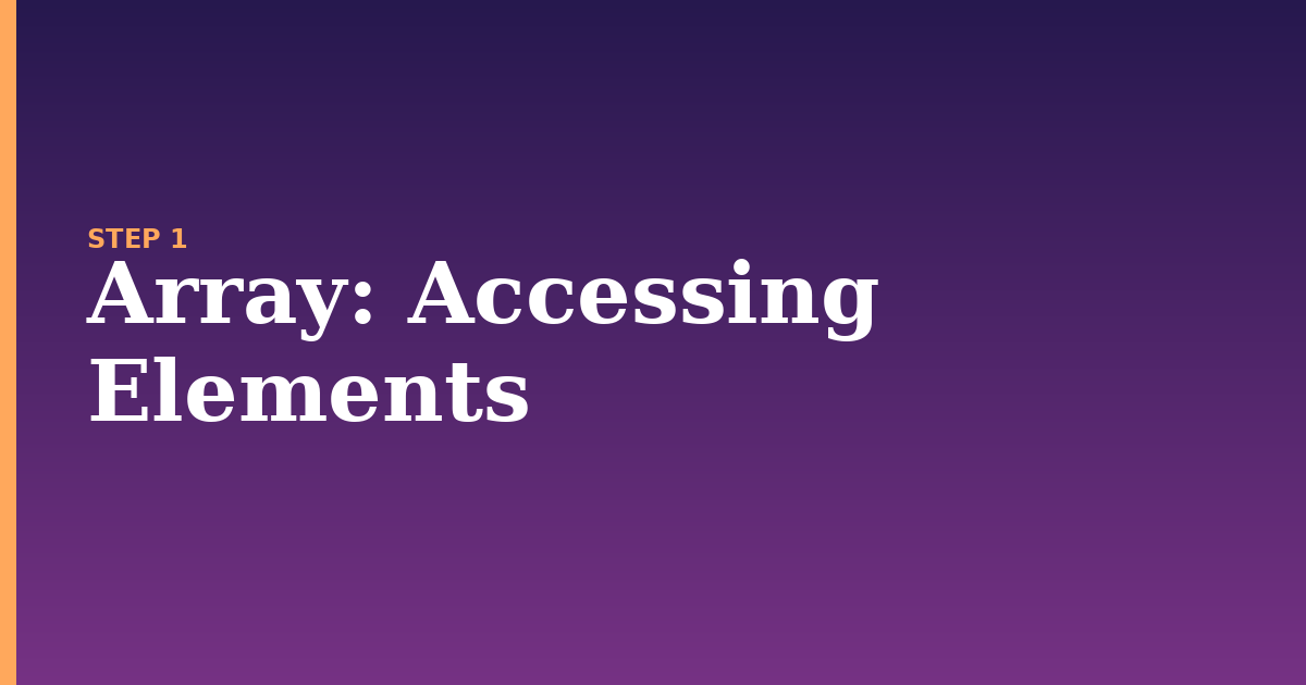array illustration for: Accessing Elements