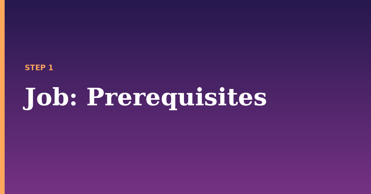 job illustration for: Prerequisites
