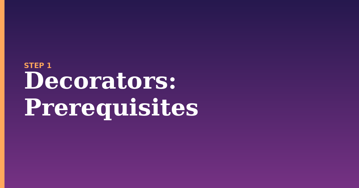 decorators illustration for: Prerequisites