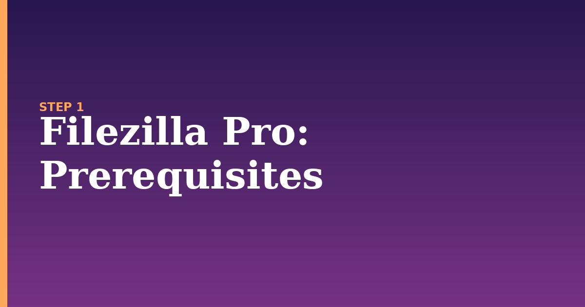 filezilla pro illustration for: Prerequisites