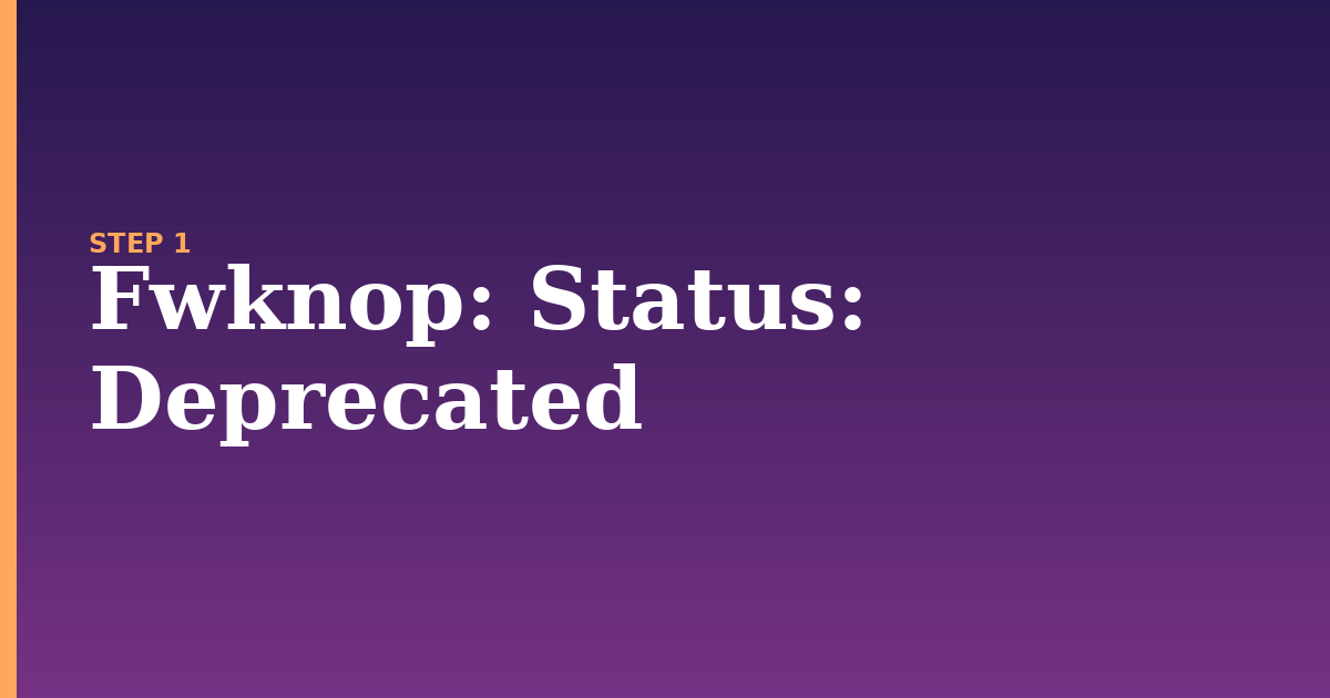 fwknop illustration for: Status: Deprecated