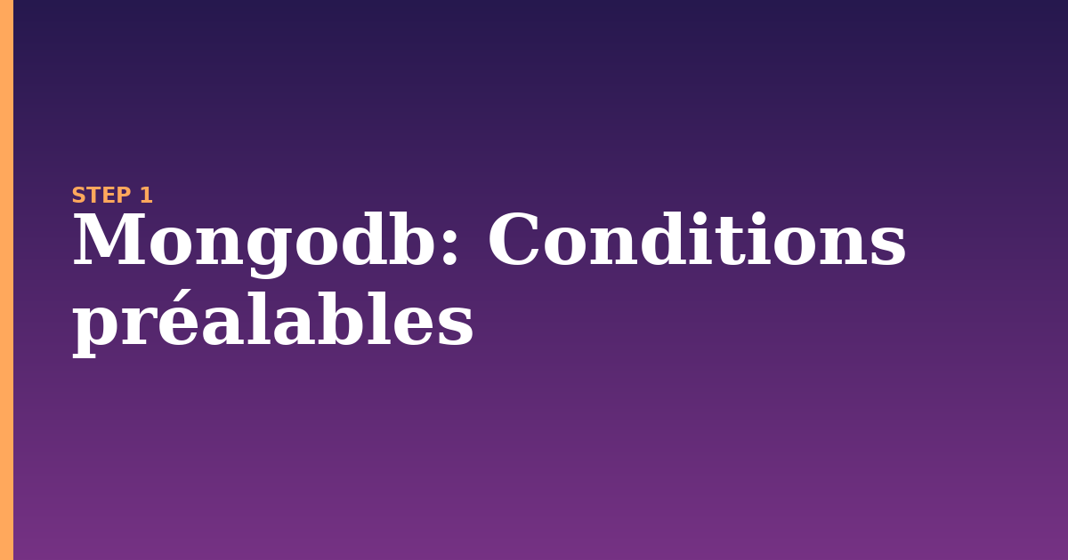 mongodb illustration for: Conditions préalables