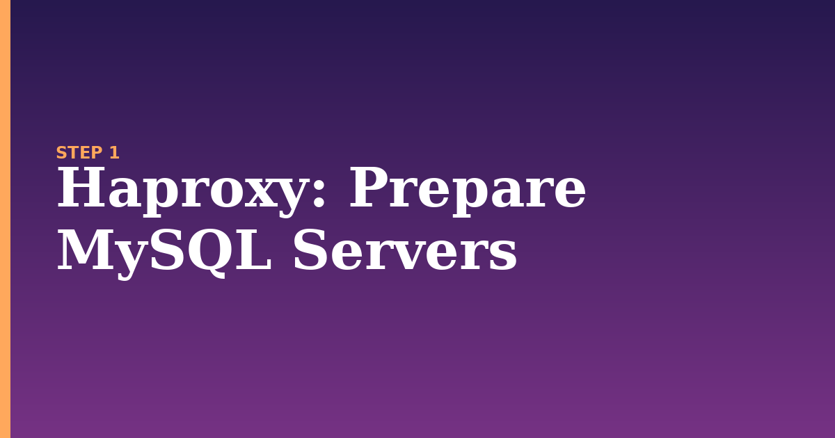 haproxy illustration for: Prepare MySQL Servers