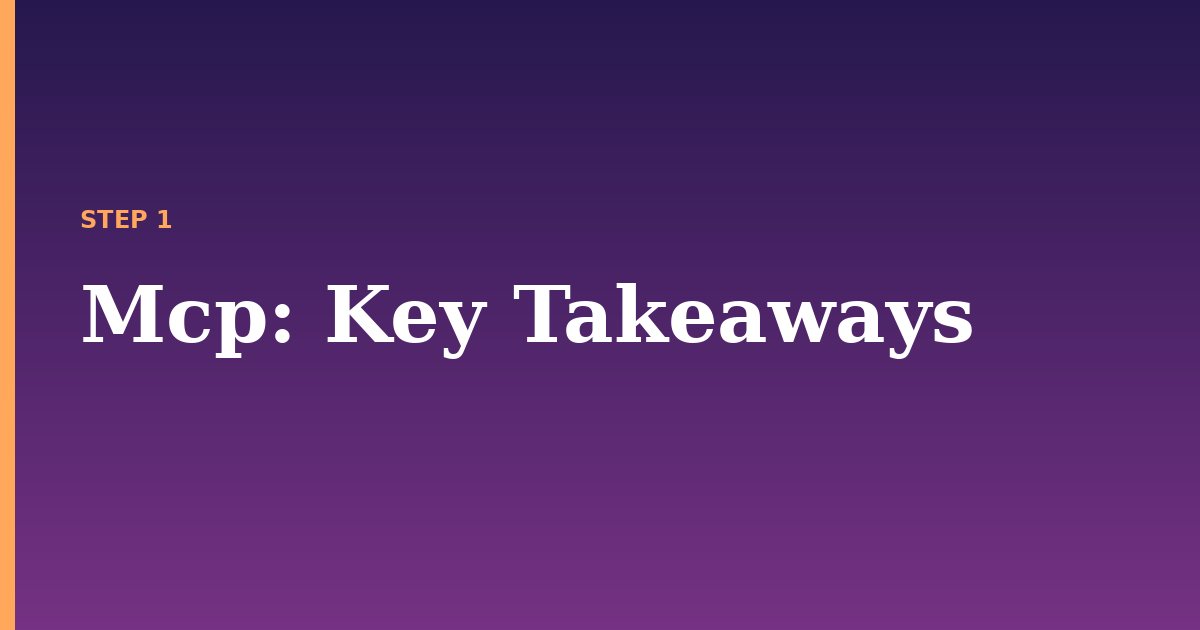 mcp illustration for: Key Takeaways