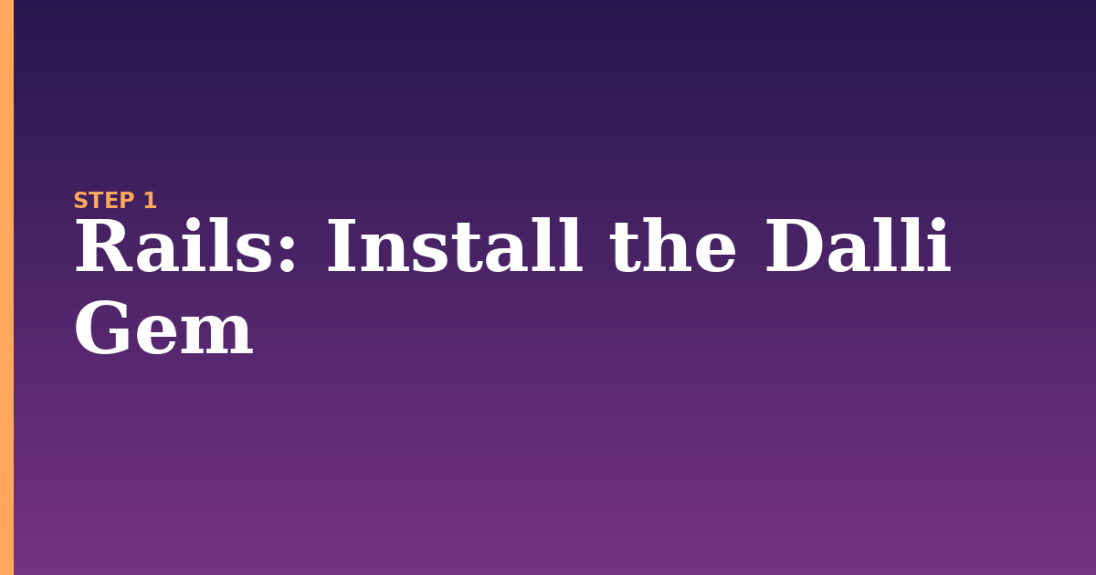 rails illustration for: Install the Dalli Gem