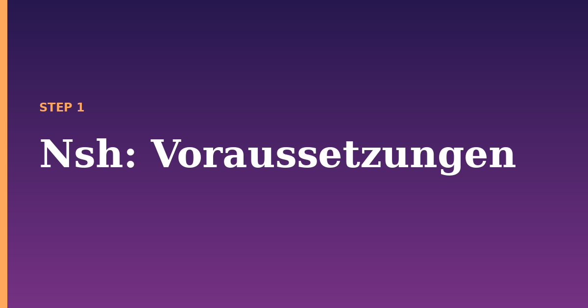 nsh illustration for: Voraussetzungen