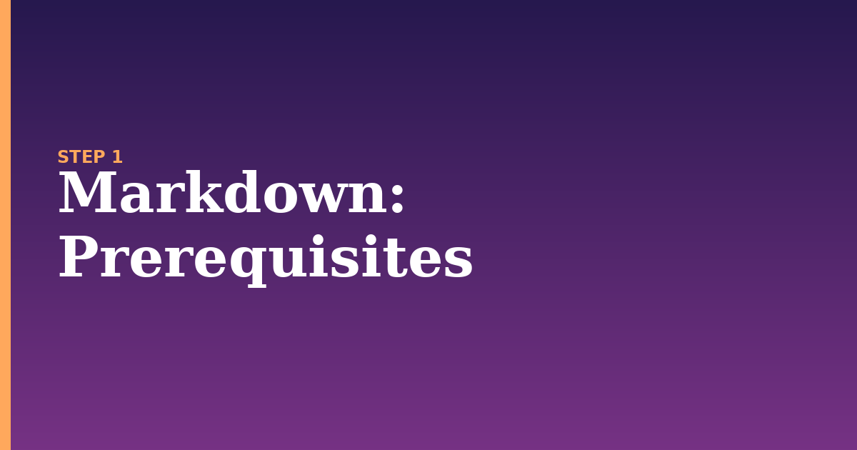 markdown illustration for: Prerequisites