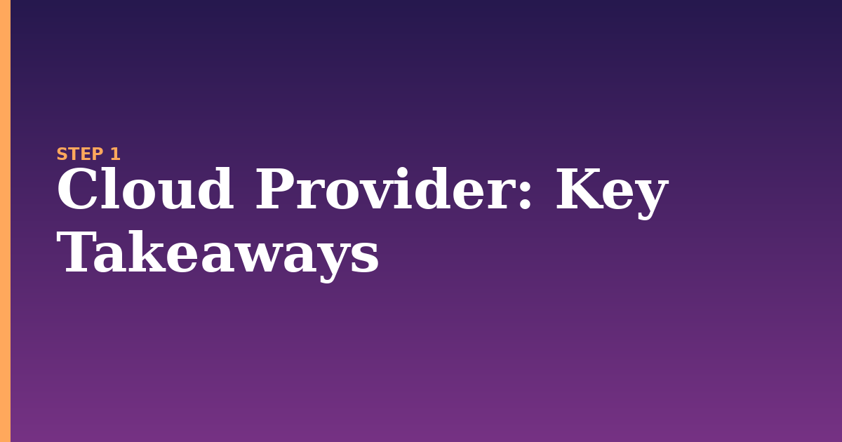 cloud provider illustration for: Key Takeaways