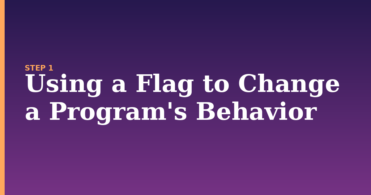 flag illustration for: Using a Flag to Change a Program's Behavior