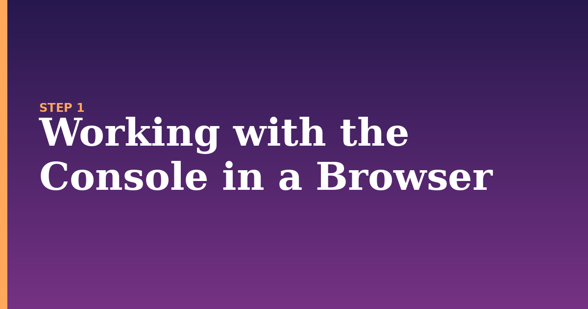 console illustration for: Working with the Console in a Browser